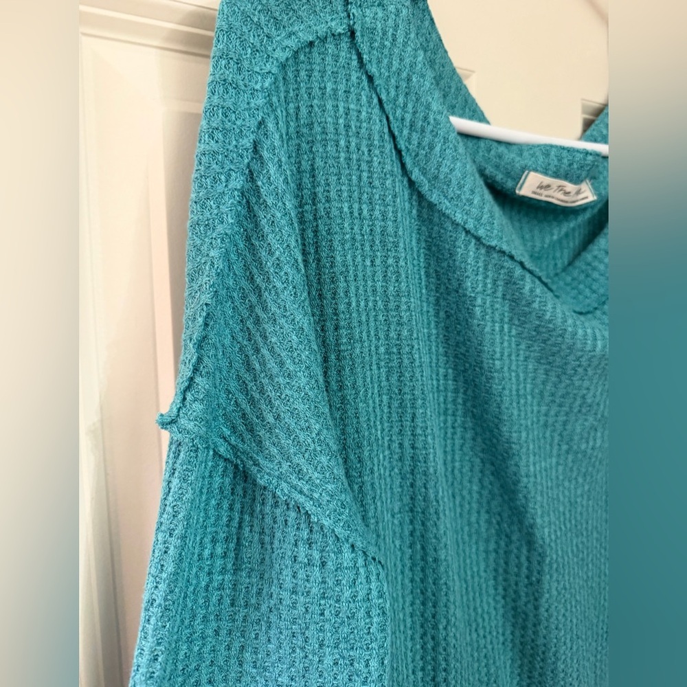 We The Free/Free People North Shore Thermal Tunic Top in Turquoise, Small - Picture 5 of 14